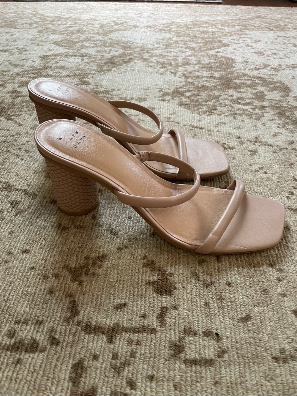 a new day New Look Blush Nude Strappy Block Heel Sandals
